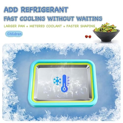 Nenkarn Rolled Ice Cream Maker, Stainless Steel Freezer Tray, Lake Blue | Pre-freeze tray with stainless steel cold plate and spatula for small-batch ice cream rolls, frozen yogurt and fruit treats thumbnail 5
