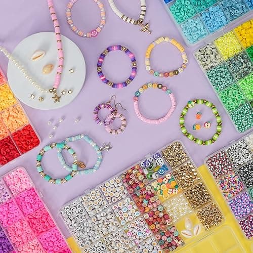 Sunlode 30,000Pcs Clay Beads Bracelets Making Kit, Beads for Bracelets 6 Boxes Bead for Jewelry Making Kit Friendship Bracelet Gifts Trendy Stuff Letter Bead Craft Adult thumbnail 2