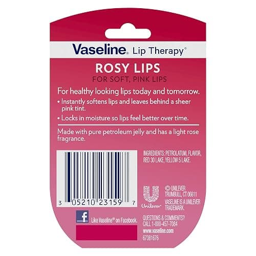 Vaseline Lip Therapy Rosy Lips 6-Pack – Moisturizing Lip Balm for Very Dry Lips in Mini Jars, 0.25 Oz Ea thumbnail 3