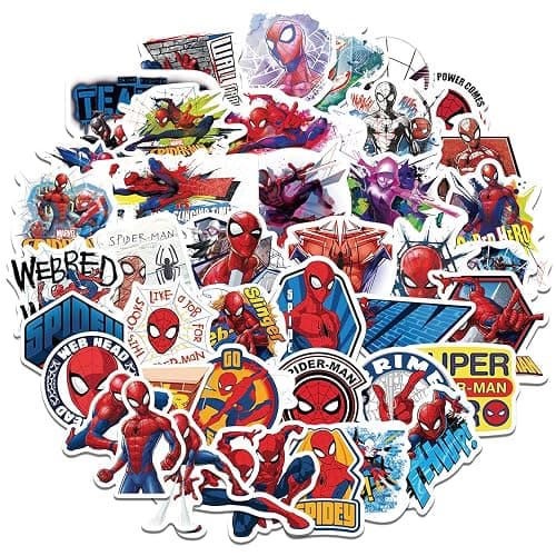 50pcs Cartoon Spider-Man Stickers for Kids,Vinyl Waterproof Princess Decal for Water Bottle Laptop Toy Sticker for DIY Decorate Bumper Phone Hard Hat Kids Teens Gifts (Spider) thumbnail 2