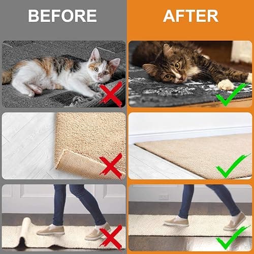 ZONGOOL 12 PCS Rug Tape, Reusable Washable Grippers for Rugs, Double Sided Non-Slip Rug Pads for Hardwood Floors, Rug Stoppers to Prevent Sliding, White thumbnail 2