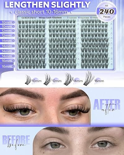 Goddvenus Wispy Lash Clusters Kit Eyelash Clusters Natural Cluster Eyelash Extensions Kit 10-16mm CC Curve Lash Extension Kit For DIY thumbnail 5