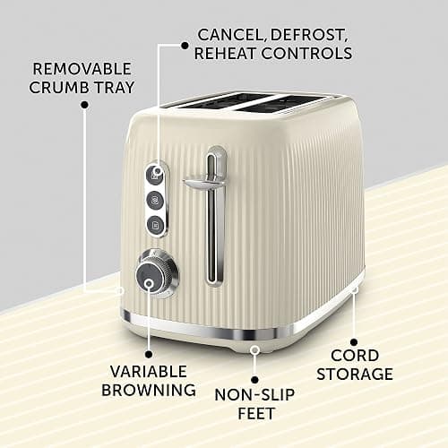 Breville Bold 2 Slice Toaster with High-Lift & Wide Slots | Cream & Silver Chrome [VTR003] thumbnail 5