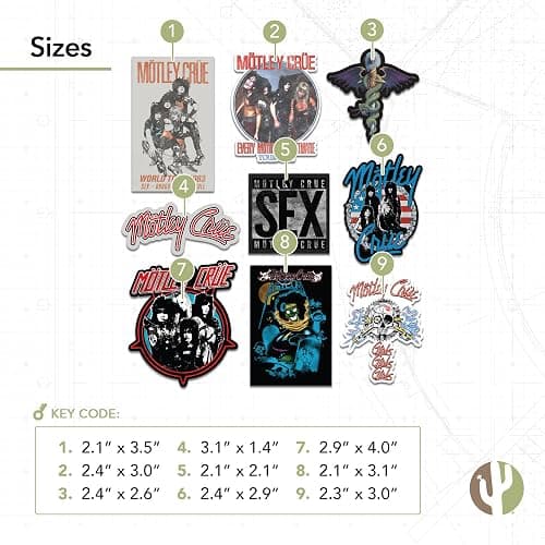 Desert Cactus Motley Crue Sticker Vinyl Decal Laptop Water Bottle Car Scrapbook Sheet (Type 2 V6) thumbnail 3