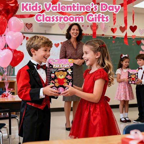 FUNNYB&G Foil Art Craft for Kids - Valentine's Day Crafts Gift 2026 Party Favors Classroom Gift Exchange Art Supplies Creative Birthday Travel Toys for Girls Boys 4 5 6 7 8 9 Years Old(Valentine's) thumbnail 9