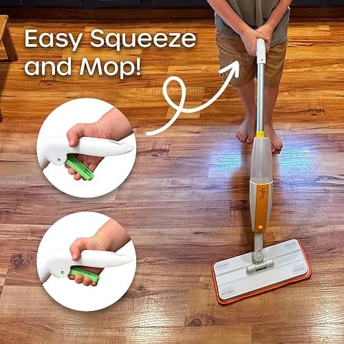 Quiggly Toy Spray Mop for Kids - Toddler Cleaning Set with Real Water Sprayer - Montessori Cleaning Set Mini Sweeper - Educational and Fun Kids Mop - Squeeze and Spray thumbnail 4