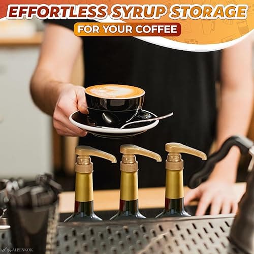 4 Pcs Coffee Syrup Pump Dispenser - Works as Skinny and Torani Syrup Pump - Fits Various 25.4 oz Bottles, Precise Dispensing 0.3oz & Lockable Design, Easy to Use & Clean, Ideal for Liquid & Pastes thumbnail 3