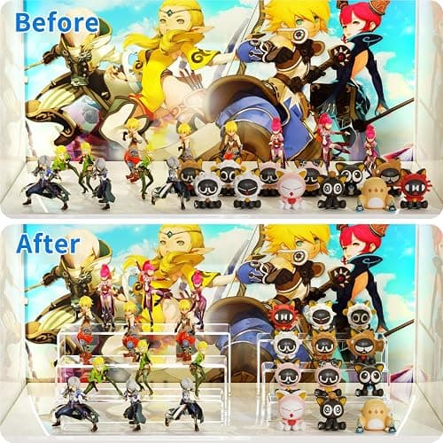 NIUBEE Acrylic Display Riser, 6 Pcs 12" Large Acrylic Risers, 2 Set Clear Rectangular Stands for Candy Dessert Cupcakes, Collectibles Display Stands Shelf for Display for Funko POP Figures thumbnail 4