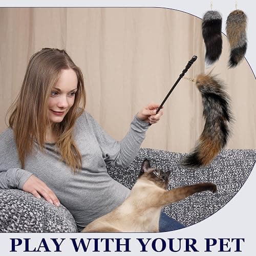 Ferreve Huge and Fluffy Real Fox Tail Keyring Faux Fur Tail Keychain Handbag Accessory Hook Pendant Gift for Women 2 Sizes - 4 - As Shown on the Picture thumbnail 6