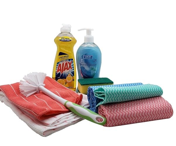 Dorm Room All Inclusive Kitchen Cleaning Kit comes with Dish soap, Sponges, Soap Hand Wash & More - Image 1