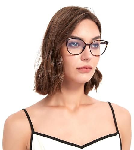 JFXQDR Women's Blue Light Blocking Glasses, TR90 Frame Computer Gaming Glasses Anti Eyestrain & UV Glare RF6208 thumbnail 2