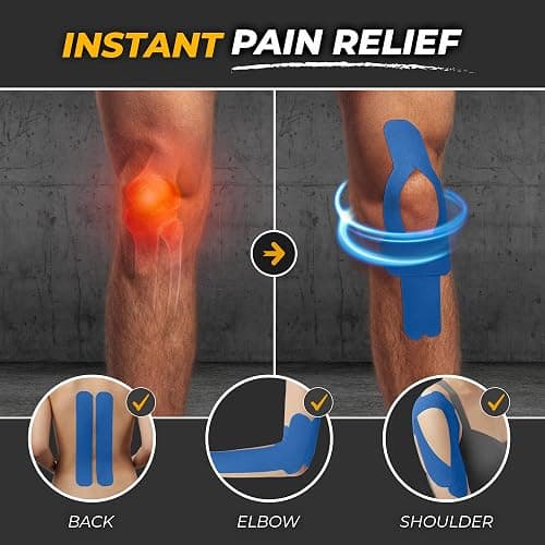 Kinesiology Tape-Incredible Support for Athletic Sports and Recovery+Free Taping Guide-Uncut 2 inch 16.4 feet Roll (Navy Blue + Free Taping Guide, Pack of 1) thumbnail 2