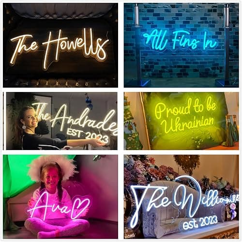 Lovewenying Custom Neon Signs, Neon Sign Customizable for Wall Decor, Personalized Neon Signs for Wedding, Neon Lights Signs for Family Birthday Bar Party Night Light, Company Logo Shop Name Business LED Signs thumbnail 3