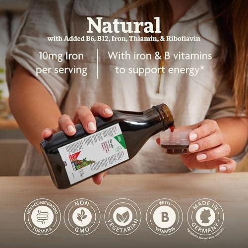 Floradix Iron & Herbs - Liquid Herbal Supplement for Energy Support - Iron Supplement with Vitamin C & Vitamin B Complex - for Men & Women - 8.5 fl oz thumbnail 3