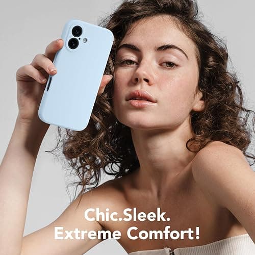 SuydanBox Magnetic for iPhone 16 Plus Case, Compatible with MagSafe, [Full Camera Protection][Screen Protector] Silicone Shockproof Protective Phone Case for iPhone 16 Plus 6.7", Light Blue thumbnail 8