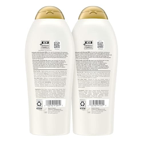 OGX Shampoo and Conditioner Set, Nourishing + Coconut Milk, Shampoo and Conditioner for Moisturizing & Strengthening Hair Care, Formulated without Sulfated Surfactants, 25.4 FL OZ, 2 Pack thumbnail 7