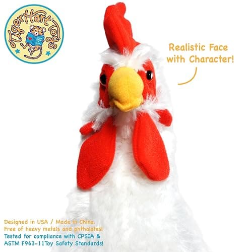 TigerHart Ruckford the Rooster | 18 Inch Large Chicken Stuffed Animal Plush Rooster Toys thumbnail 5