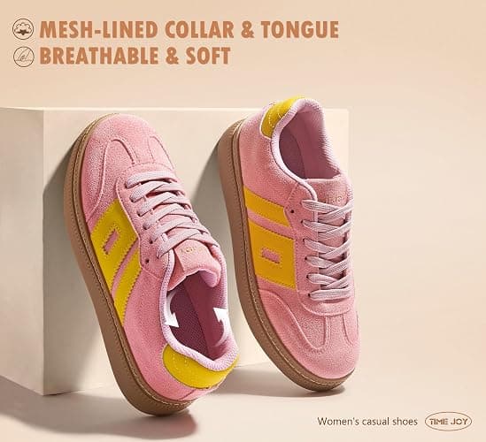 TIMEJOY Women's Platform Sneakers Vintage Tennis Shoes with Thick Rubber Gum Sole Breathable Cushioned Comfort for Casual, Sporty & Streetwear thumbnail 6