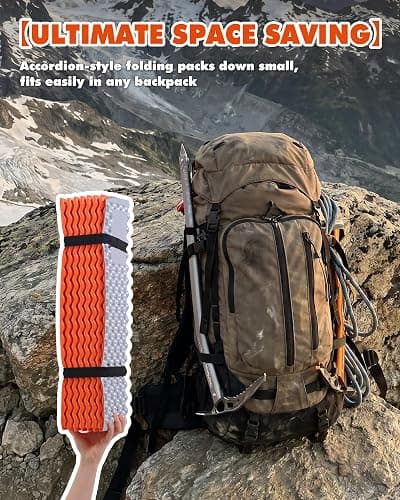 Camping Foam Sleeping Pad Lightweight Closed Cell Folding Camping Mat Moisture-Proof Camping Mattress Portable for Outdoor Hiking Mountaineering Blue thumbnail 7