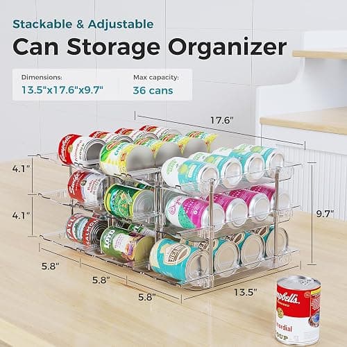 oylik Can Organizer for Pantry, 3 Tiers Can Storage Rack, up to 36 Cans Food Holders for Fridge, Cabinet and Pantry Organization thumbnail 2