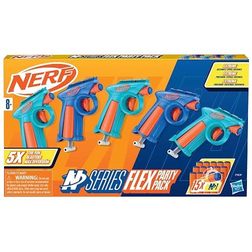 Nerf N Series Party Pack, Includes 5 N Series Flex Blasters, 15 N1 Darts Compatible Only N Series Blasters, Ages 8+ (Amazon Exclusive) thumbnail 3