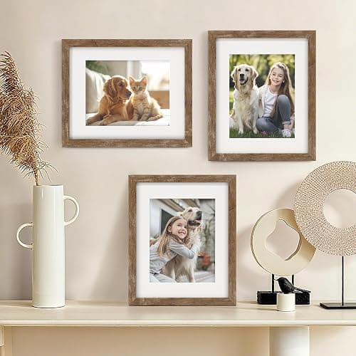 8x10 Picture Frames Set of 6 Rustic Wood Grain Photo Frame for Gallery Wall Mounting or Tabletop Display thumbnail 6