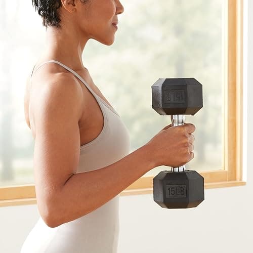 Amazon Basics Rubber Hex Dumbbell Hand Weight thumbnail 7