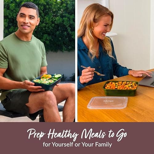Bentgo Prep 60-Piece Meal Prep Kit - Reusable PFAS & BPA-Free Food Containers, 1-Compartment, 2-Compartment, & 3-Compartments - Microwave, Freezer, & Dishwasher Safe (Rich Shades) thumbnail 4