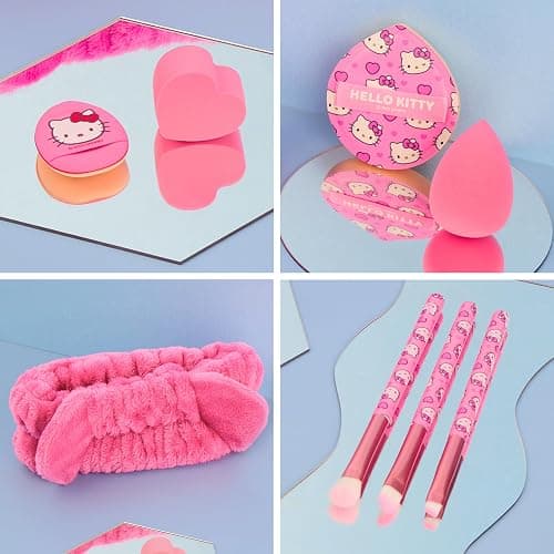 Get Trend Hello Kitty Sanrio Makeup Brush Sponge Set for Girls, Teens with Headband Powder Puffs Soft Brushes Beauty Sponges, Kawaii Gifts for Girls (Pink Hello Kitty) thumbnail 3