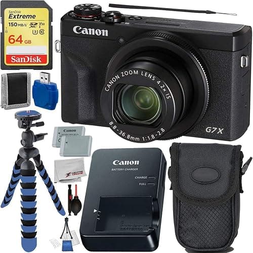 Canon PowerShot G7 X Mark III Digital Camera (Black #3637C001) with Basic Starter Bundle (Renewed) - Image 1