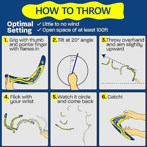 Boomerang for Adults & Kids - Fun Easy to Throw Boomerangs That Really Work - Soft to Catch Best Summer Stuffer Gifts for Boys & Girls - Outdoor Toys for Kids 8-12+ - 2026 Gift Idea for Teen Boys thumbnail 6