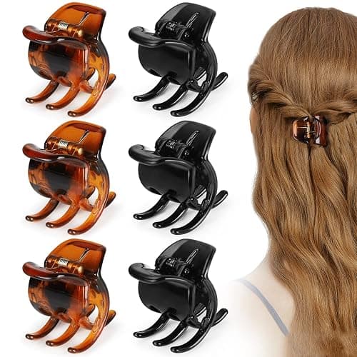 6 Pieces Hair Claw Clips, Morhom 1.3 Inch Jaw Clips for Thick or Medium Hair - Image 1