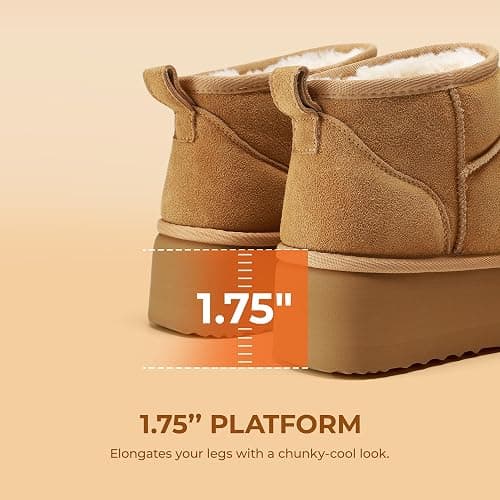 DREAM PAIRS Platform Mini Boots for Women Genuine Suede, Winter Ankle Snow Boots with Memory Foam Insole Lightweight Anti-Slip Outsole for Outdoor Indoor FuzzyClassic thumbnail 5