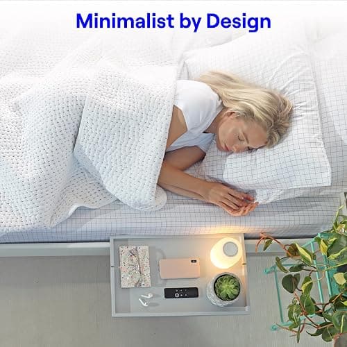 BedShelfie Bedside Shelf for Dorm Room Bunk Bed & Top Bunk, College Dorm Room Essentials, Bedside Caddy, Clip on Floating Desk Tray, Bed Side Table Storage, Loft Nightstand Decor - Cable Catch, White thumbnail 9