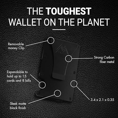 Mountain Voyage Co Minimalist Wallet for Men - Slim RFID I Scratch Resistant, Matte Black Credit Card Holder & Money Clip, Easily Removable Money & Cards, Mens Wallets thumbnail 4