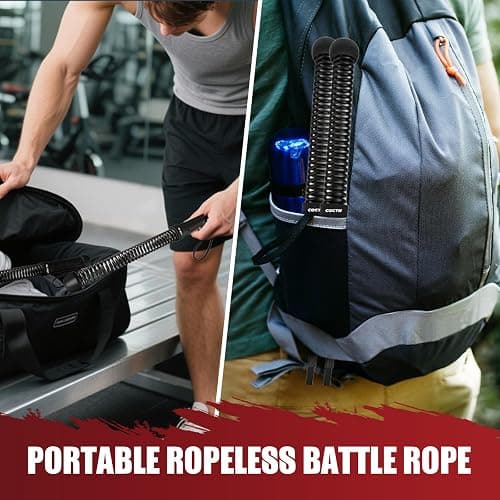 Weighted Ropeless Battle Ropes, Heavy Duty Workout Rope for Home Gym with Training Poster, Portable Arm Exerciser Rope for Strength Building, HIIT and Low-Impact Aerobic Training for Men & Women thumbnail 6