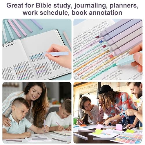 AUYAARS 12 PCS Aesthetic Highlighters Set, 12 Pastel Color Cute Highlighters, No Bleed Chisel Tip Marker Pens for Bible Study, Journaling, Notes, Office, School Supplies thumbnail 7