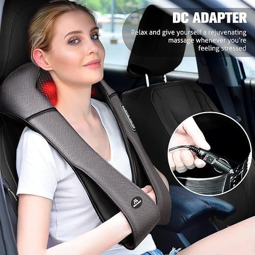 MagicMakers Neck Massager with Heat Gifts for Women, Men, Dad, Mom, Family, Friend, Mothers Day, Fathers Day, Christmas, Shiatsu Kneading Back Massager for Shoulder, Pain Relief, Muscle Soreness thumbnail 3
