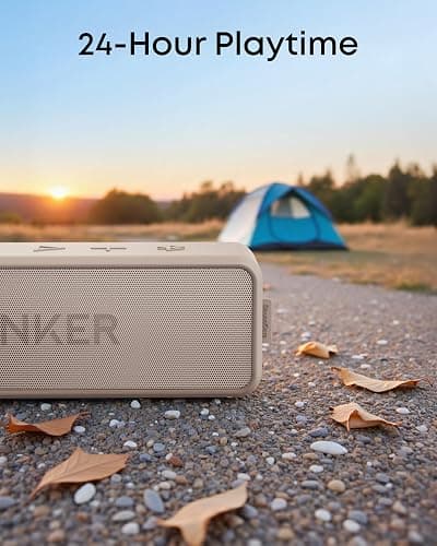 Anker soundcore 2 Portable Bluetooth Speaker, 24-Hour Playtime, IPX7 | 12W Stereo Sound, Wireless Stereo Pairing, Bluetooth 6, Bassup, Wireless Speaker for Home, Shower, Outdoors, Travel, Camping thumbnail 2