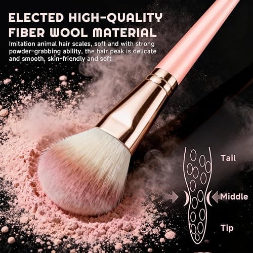 CLRDZN 70Pcs Makeup Brushes Set, Pink Professional Makeup Brush Set Multi-functional Makeup Brush Kit, Eye and Face Makeup Brushes & Tools, Premium Synthetic Facial Makeup Accessories thumbnail 3