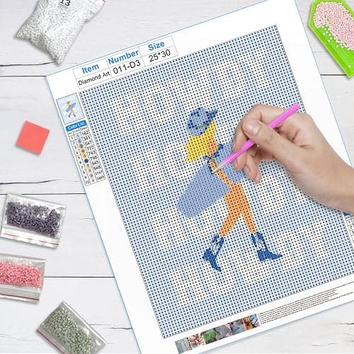 JWVK Western Coastal Cowgirl Beach Diamond Art Kits 4 Pack, Blue Ocean Howdy DIY Diamond Gem Painting Art Kits for Girls Kids Adults Beginners, Coastal Cowgirl Granddaughter Room Decor 10x11.8 Inch thumbnail 3