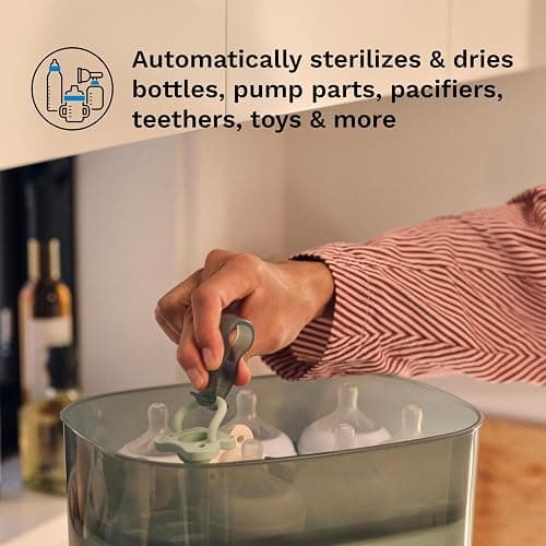 Baby Brezza Bottle Sterilizer and Dryer Advanced – Largest Capacity | 33% Faster Cycle Time - Universal Sterilization Machine for All Bottles + Pump Parts - Steam Sanitizer - HEPA Air Filter thumbnail 8