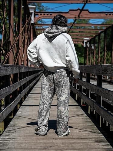 Piuntersite Men's Camo Sweatpants Loose Fit Joggers Waist Pockets Quick-Dry Hunting Hiking Workout Athletic Pants thumbnail 5