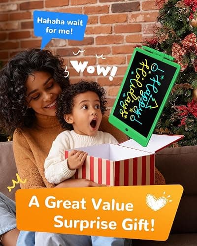 KOKODI LCD Writing Tablet, 10 Inch Colorful Toddler Doodle Board Drawing Tablet, Erasable Reusable Electronic Drawing Pads, Educational and Learning Toy for 3-6 Years Old Boy and Girls(Green) thumbnail 7