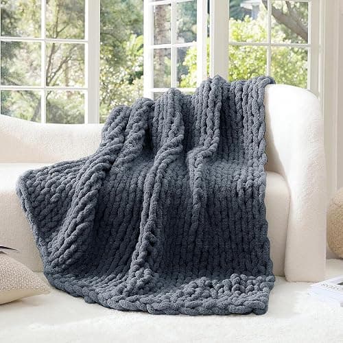 Ecowiaye 2 Stück Dicke Wolle, 500g Chunky Yarn Armstricken Wolle, Dickes Garn zum Häkeln, Flauschig XXL Häkelwolle zum Handstricken für Decke, Schals, Mützen, Haustier Nest (Dunkelgrau) thumbnail 2
