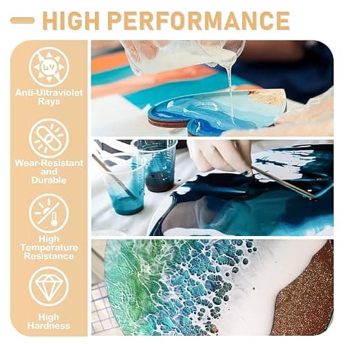 Puduo Epoxy Resin Kit 72OZ，Newly Formulated Crystal Clear Epoxy Resin，Strong, Bubble-Free, Anti-Yellowing Art Resin That，Suitable for Casting, DIY, Molds, Jewelry, Easy to Mix 1:1 Ratio thumbnail 3