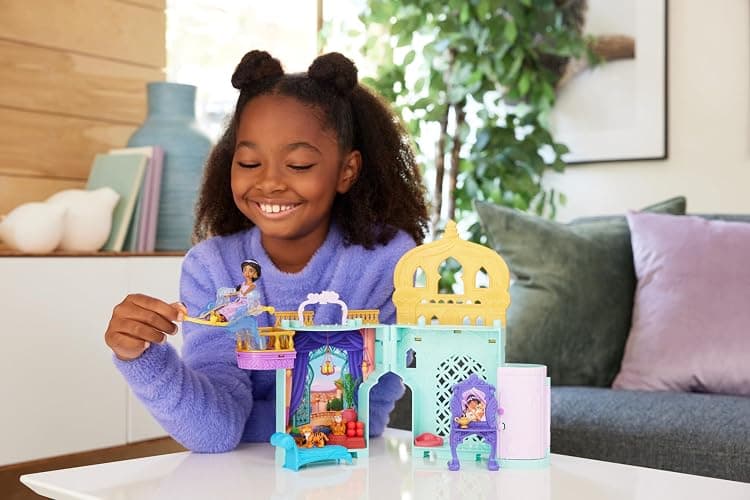 Mattel Disney Toys, Storytime Stackers Jasmine's Palace, Stackable Doll House with Small Doll, 2 Friends & 8 Pieces, Inspired by Disney's Aladdin Movie thumbnail 2
