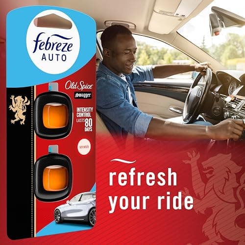 Febreze AUTO Air Freshener, Odor-Fighting Automotive Vent Clip, Old Spice Swagger Scent, 8 Count thumbnail 7