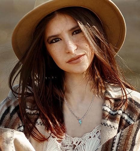 FUNRUN JEWELRY 10Pcs Western Necklaces for Women Turquoise Necklace Cow Tag Lightning Bolt Horseshoe Bar Turquoise Pendant Necklace Cowgirl Boho Western Jewelry Set thumbnail 2