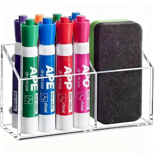 Banafich Magnetic Dry Erase Marker Holder for Whiteboard, Acrylic Magnet Pen Holder for Refrigerator Fridge, Marker Holder for Classroom Teacher, Pencil Cup, Office Accessories Decor, Locker Organizer thumbnail 8